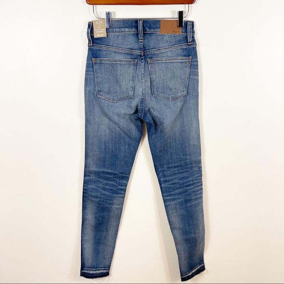 MADEWELL 9” High Rise Skinny Jean NWT 25 Raw Hem Distressed Slit Knee - Picture 6 of 11